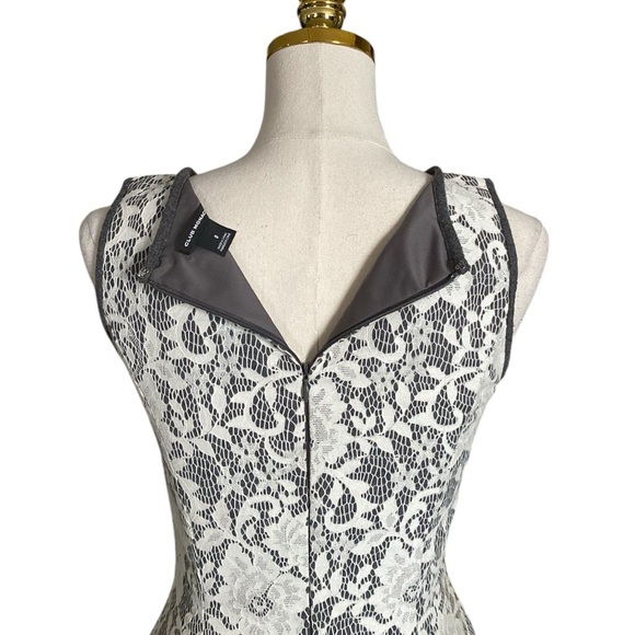 CLUB MONACO | Ashby Lace Overlay Wool White/Gray Fit & Flare Mini Dress Size 0 - Picture 6 of 11